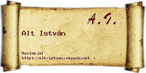 Alt István névjegykártya
